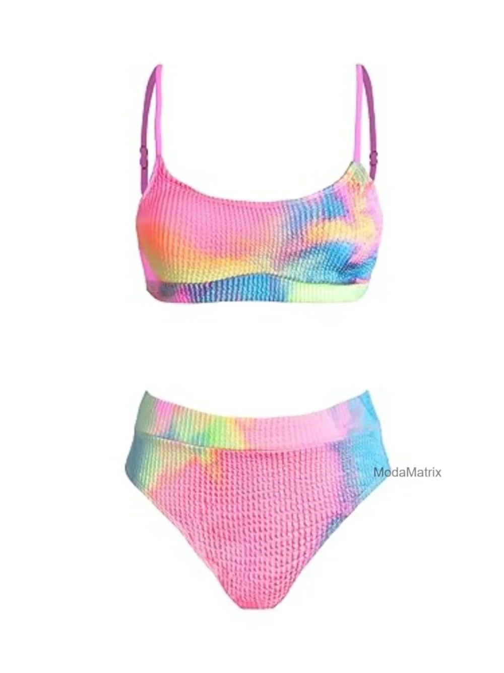 CUPSHE Women's High Waisted Bikini Set Tie-Dye Ribbed Two Piece Swimsuit